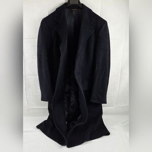 Malcolm Kenneth Overcoat Mens Sz 42R Navy Blue 100% Cashmere